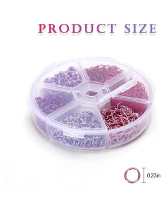 Set 1080 Anillas Abiertas de Metal Hetenoyo 6mm Rosa 2