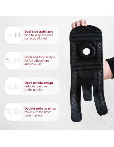 Férula de Rodilla KARM para Niños - Soporte Ajustable Negro