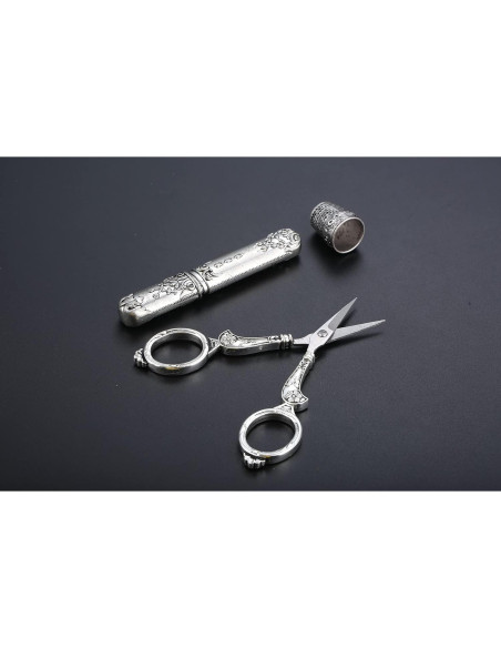 Kit de Costura Hicello con Tijeras, Dedal y Hilo - Vintage