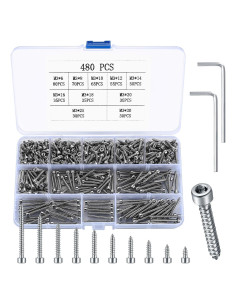 Kit de Tornillos de Cabeza Cilíndrica M3 Acero Inoxidable 480 Pcs