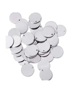 Etiquetas en Blanco de Acero Inoxidable Kissitty 100 Piezas 15mm