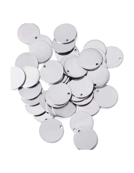 Etiquetas en Blanco de Acero Inoxidable Kissitty 100 Piezas 15mm