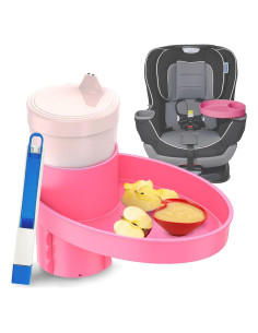 Bandeja de Viaje para Niños MommyMob Rosa - Portavasos Universal