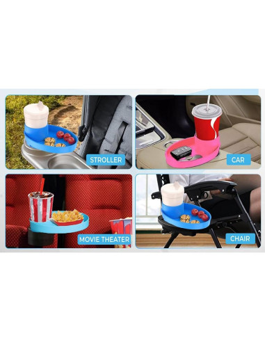 Bandeja de Viaje para Niños MommyMob Rosa - Portavasos Universal