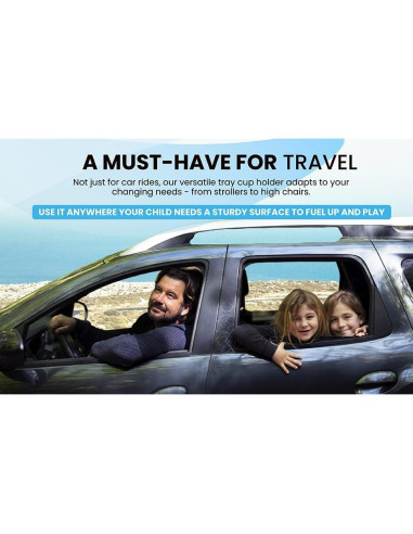 Bandeja de Viaje para Niños MommyMob Rosa - Portavasos Universal