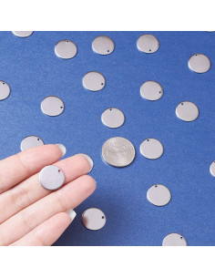 Etiquetas en Blanco de Acero Inoxidable Kissitty 100 Piezas 15mm 2