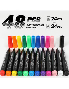 Marcadores de Pintura Acrílica Cloudriver - Paquete de 48 Colores 2