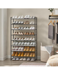 Estante para Zapatos Nunsino 8 Niveles Negro Alta Resistencia 2