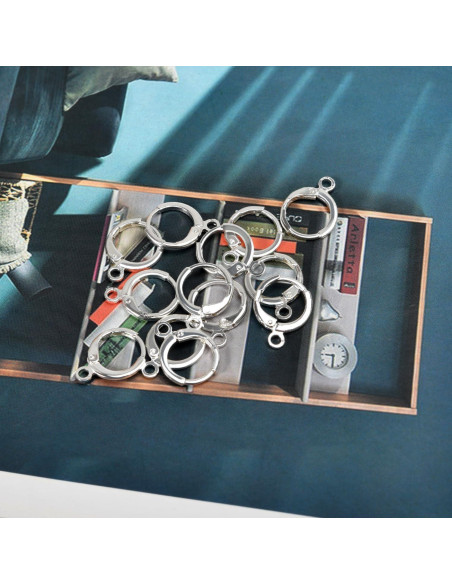 60 Ganchos de Aretes Huggie Rellenos de Plata Hipoalergénicos