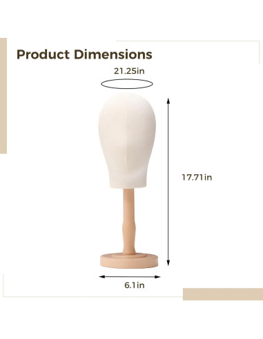 Soporte para Cabeza de Peluca Homaisson 54 cm Beige