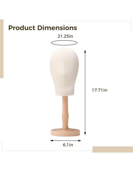Soporte para Cabeza de Peluca Homaisson 54 cm Beige