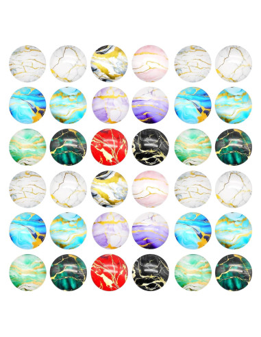 48 Cabujones de Vidrio Coloridos 18mm para Joyas DIY - Julie Wang