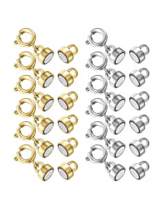 Extensores de Collar Magnéticos HOLAILS 12 Pcs Dorado y Plateado