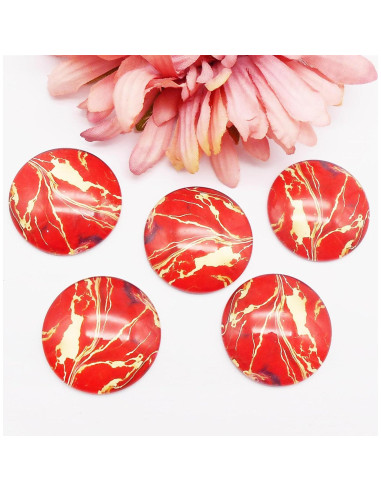 48 Cabujones de Vidrio Coloridos 18mm para Joyas DIY - Julie Wang