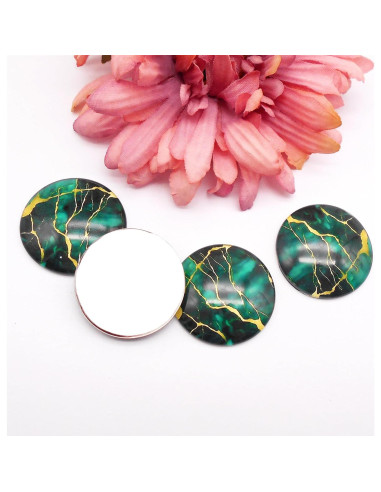 48 Cabujones de Vidrio Coloridos 18mm para Joyas DIY - Julie Wang