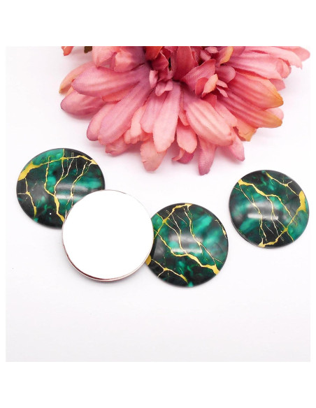 48 Cabujones de Vidrio Coloridos 18mm para Joyas DIY - Julie Wang