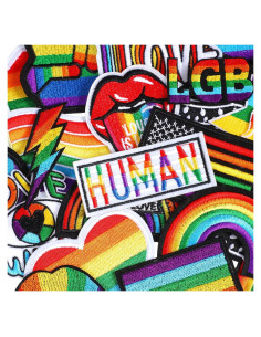 80 Parches Arcoíris Bordados Yinder para Costura - 20 Estilos