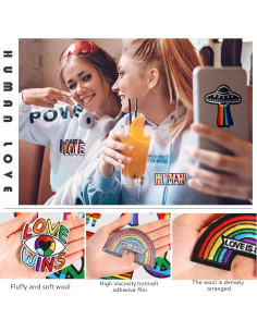 80 Parches Arcoíris Bordados Yinder para Costura - 20 Estilos 2