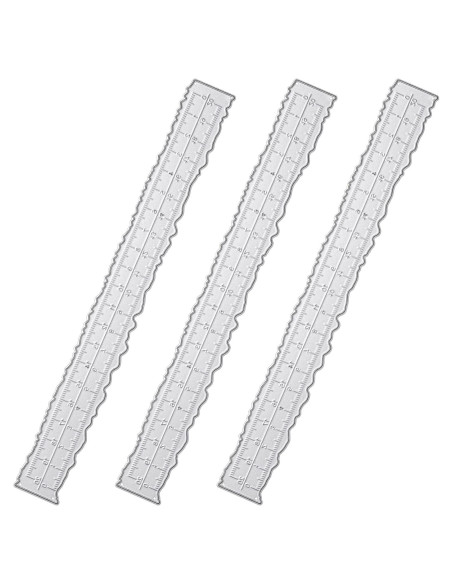 3 Reglas de Bordes Irregulares Suclain 21.34 cm para Scrapbooking