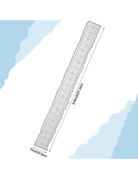 3 Reglas de Bordes Irregulares Suclain 21.34 cm para Scrapbooking