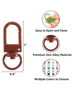 200 Ganchos de Snap Giratorios ZAVOOS para Joyería 2.54 cm 2