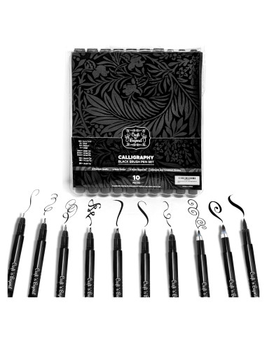 Paquete de 10 Marcadores de Pincel Craft 'n' Beyond - Tinta Negra