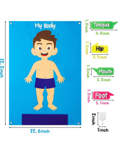 Conjunto de Aprendizaje de Partes del Cuerpo WATINC 80 Piezas 2