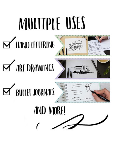 Paquete de 10 Marcadores de Pincel Craft 'n' Beyond - Tinta Negra