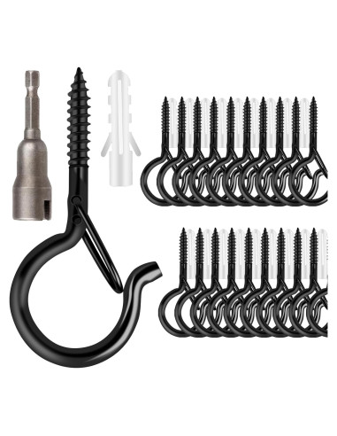Ganchos de Tornillo FSAH 24 Pcs para Luces y Decoración