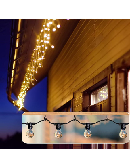 Ganchos de Tornillo FSAH 24 Pcs para Luces y Decoración