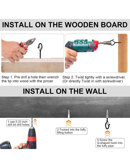 Ganchos de Tornillo FSAH 24 Pcs para Luces y Decoración