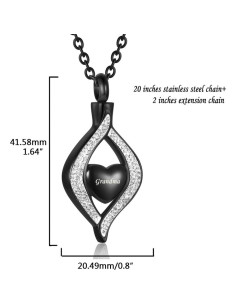 Collar de cremación dorado YQSLIN para cenizas - Urna lágrima 2