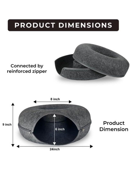 Cueva para Gatos Peekaboo Zazzy - Cama Túnel Grande 61cm