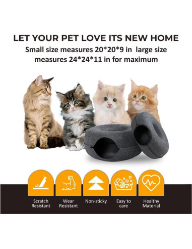 Cueva para Gatos Peekaboo Zazzy - Cama Túnel Grande 61cm