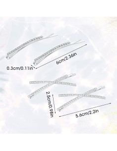 Juego de 12 Horquillas con Strass Gjinxi - Clips de Pelo Elegantes 2