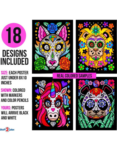 Paquete de 18 Pósters de Colorear Terciopelo Stuff2Color