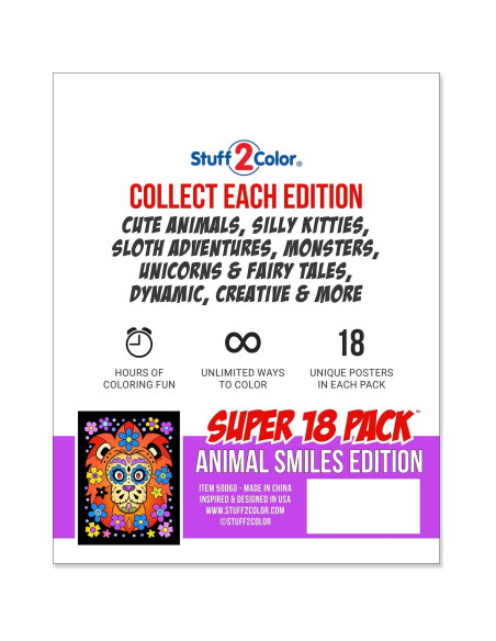 Paquete de 18 Pósters de Colorear Terciopelo Stuff2Color