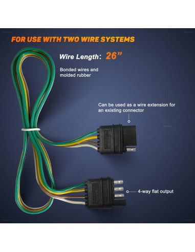 Extensión de Cable para Remolque Mosleyz 4 Pines 66 cm