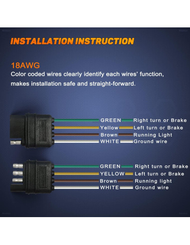 Extensión de Cable para Remolque Mosleyz 4 Pines 66 cm