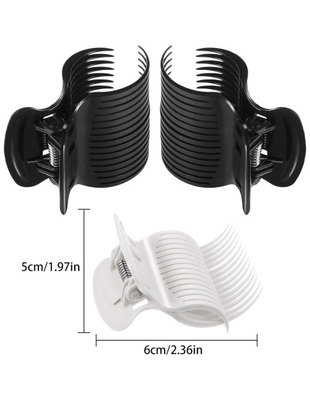12 Clips de Rodillo Caliente Syhood para Cabello - Blanco y Negro