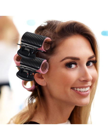 12 Clips de Rodillo Caliente Syhood para Cabello - Blanco y Negro