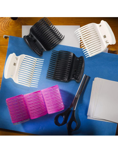 12 Clips de Rodillo Caliente Syhood para Cabello - Blanco y Negro