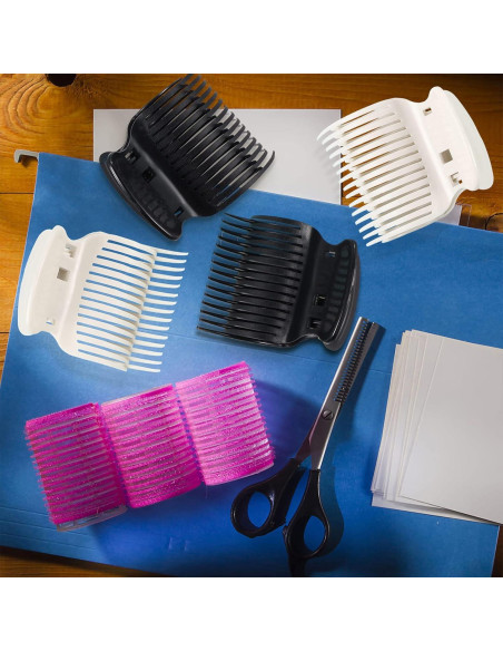 12 Clips de Rodillo Caliente Syhood para Cabello - Blanco y Negro