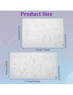 Juego de Moldes de Silicona LLOUSSAK Zodiaco 12 Cavidades 2