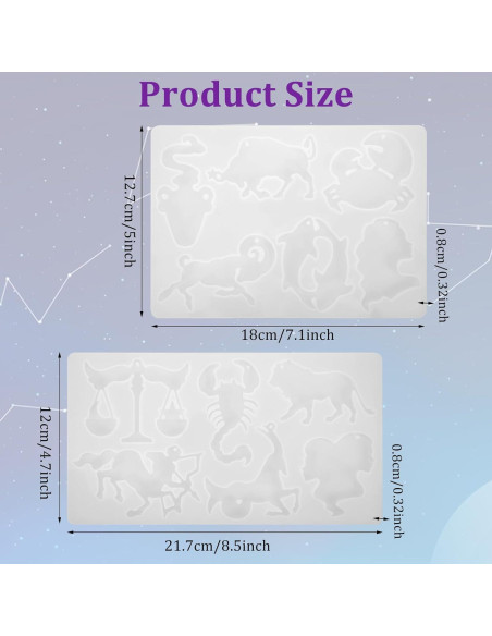 Juego de Moldes de Silicona LLOUSSAK Zodiaco 12 Cavidades