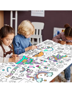 Póster Gigante para Colorear Unicornios Leezead 182.88x76.2cm 2