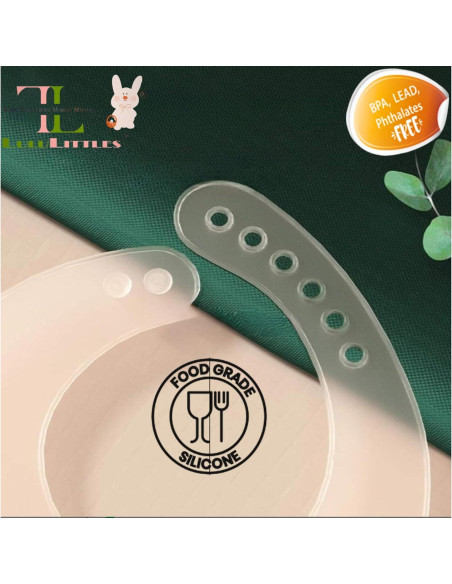 Babero de Silicona LuluLittles Dinosaurio Ámbar Suave Babero de Silicona LuluLittles Dinosaurio Ámbar Suave