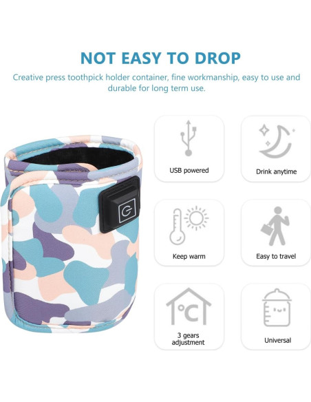 Calentador de Botellas USB Toyvian 10W 3 Niveles Aislante