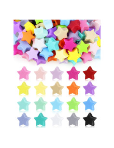 80 Perlas de Silicona en Forma de Estrella FIVEIZERO - 20 Colores