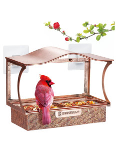 Comedero para Aves de Ventana DesGully Metal 0.77kg Curvado